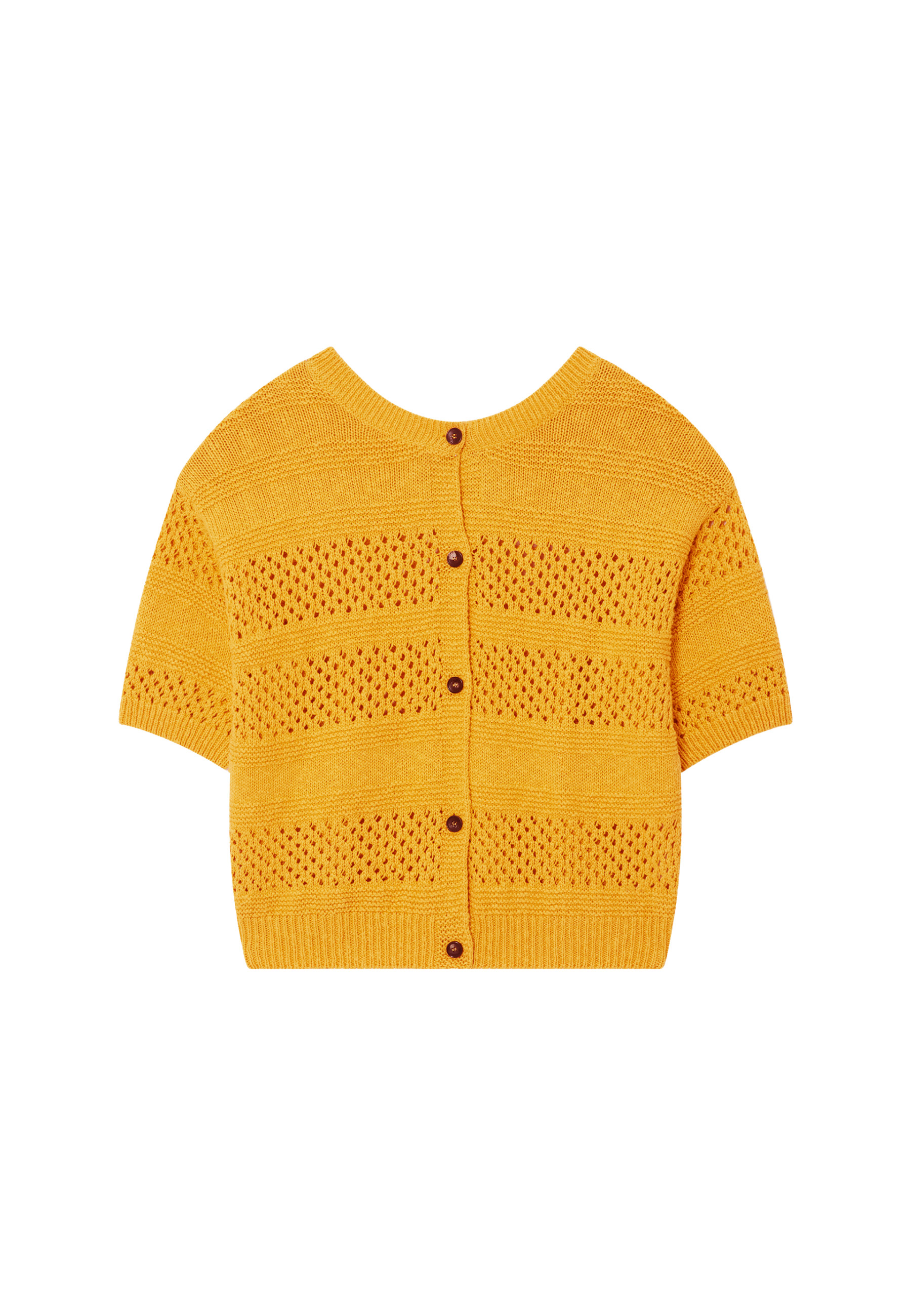Gilet ajouré en coton et lin - Maylisse