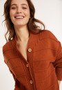 Gilet ample à côtes en coton - Mardy 8030 cannelle - 07 Marron