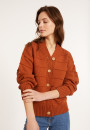 Gilet ample à côtes en coton - Mardy 8030 cannelle - 07 Marron