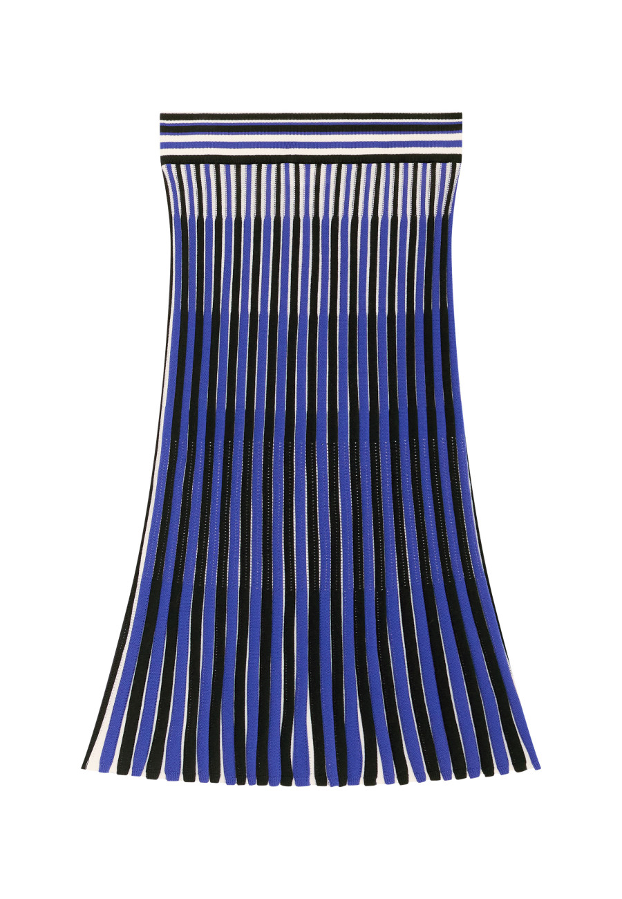 Three-colored pleated skirt in cotton - Merveille