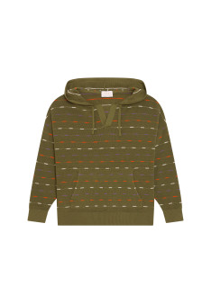 Organic cotton hoodie with tunisian collar - Melanie