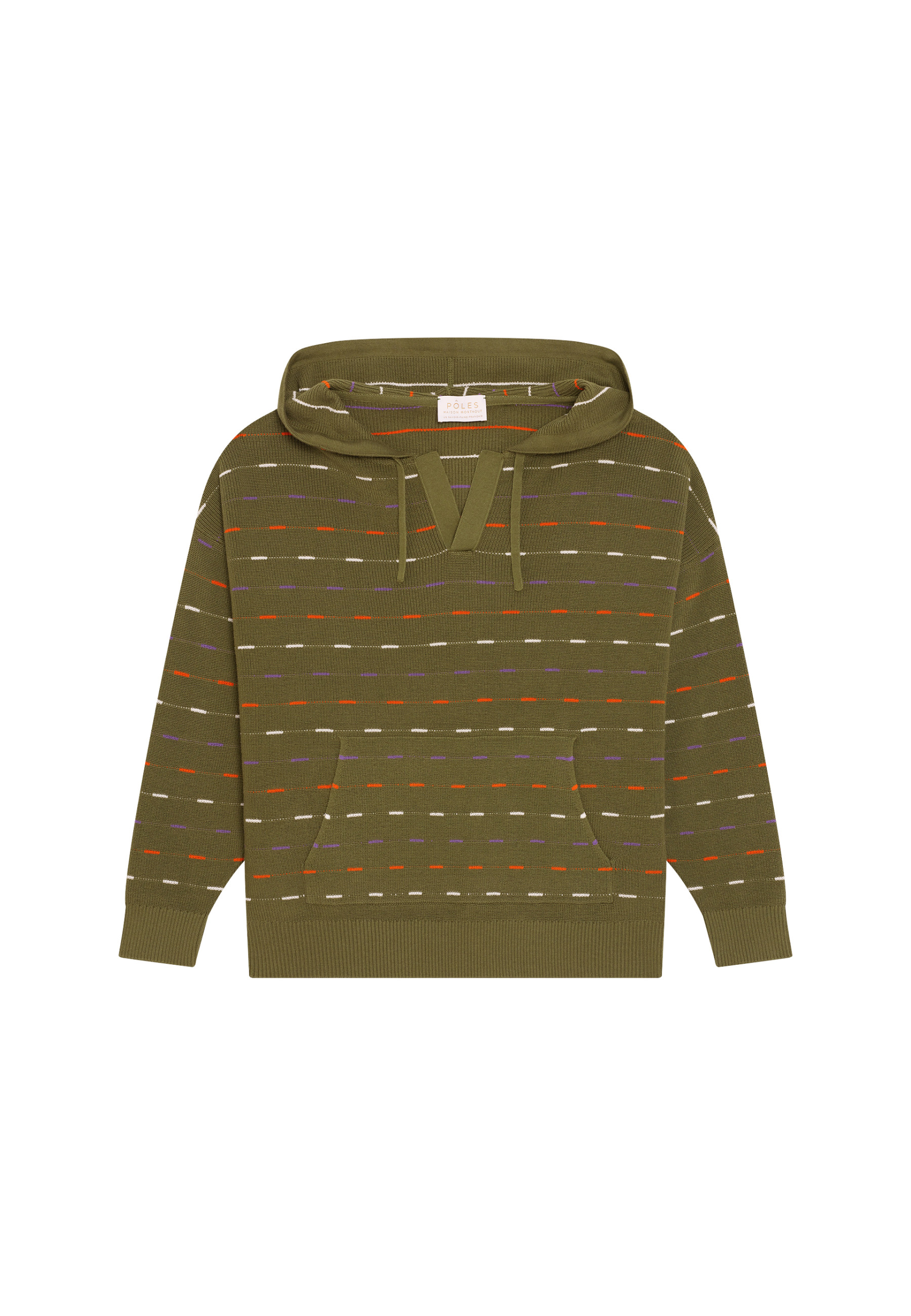 Organic cotton hoodie with tunisian collar - Melanie