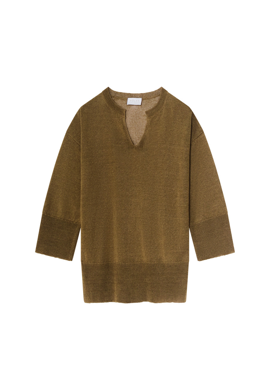 Tunique ample col V en lin - Marielle