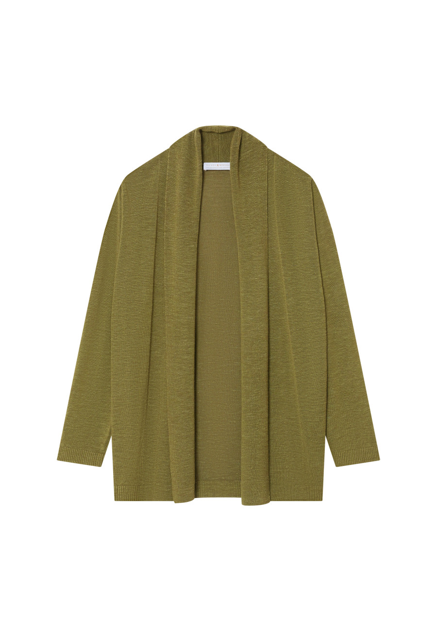 Flamed linen shawl collar cardigan - Maelle