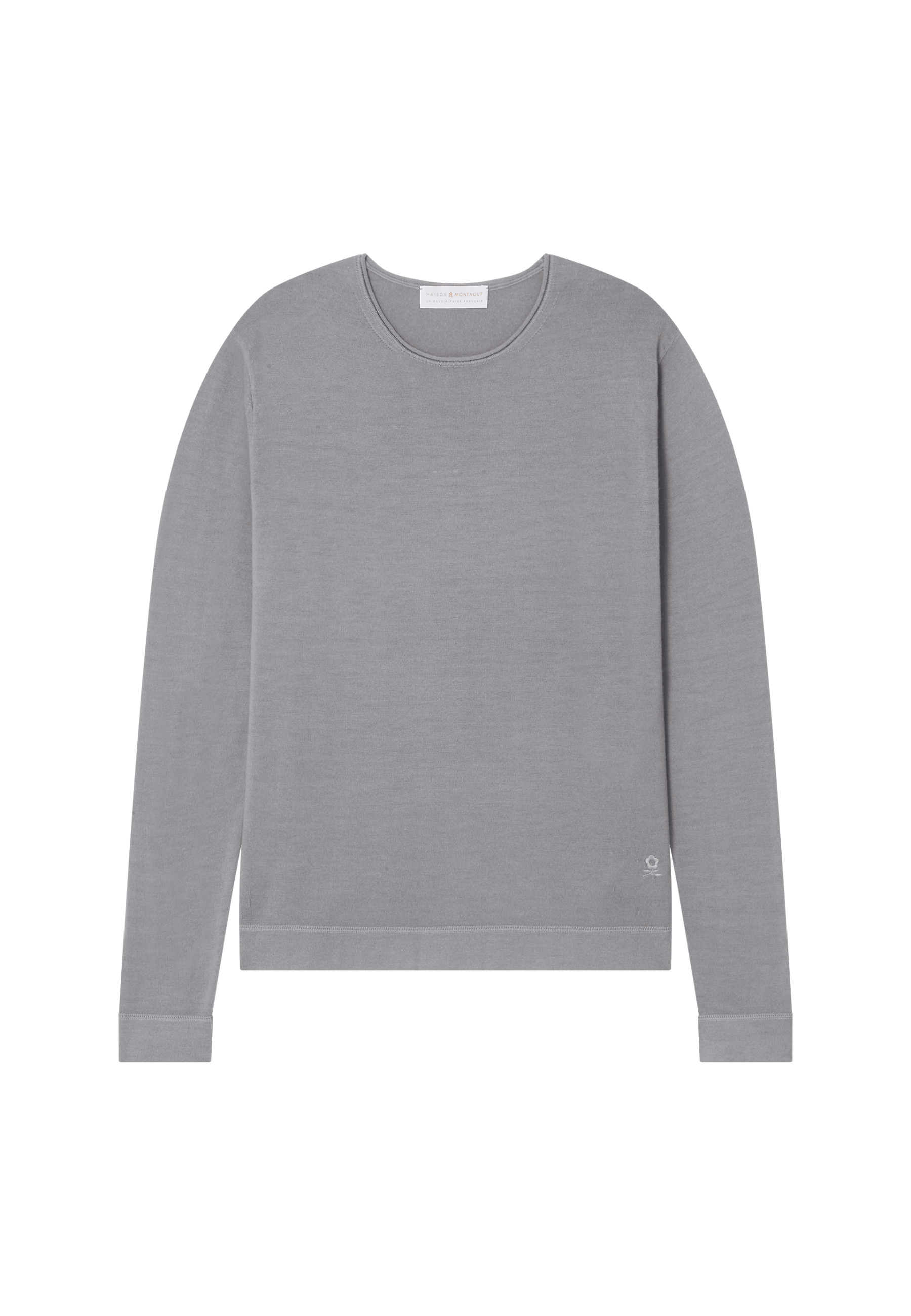 Pull en laine mérinos col à finition roulotée - Rythme