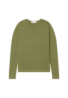 Round-neck merino wool sweater with rolled finishes - Rythme