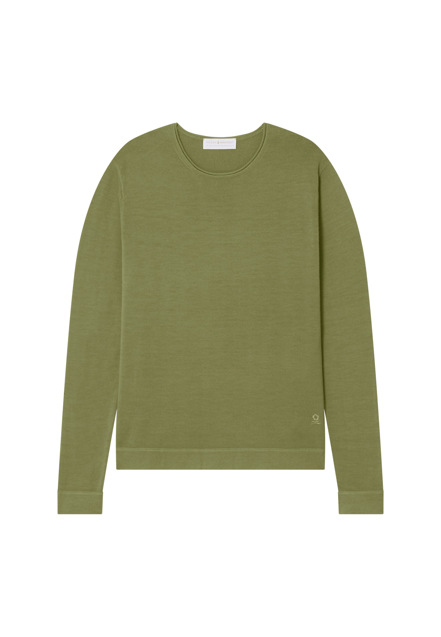Pull en laine mérinos col à finition roulotée - Rythme