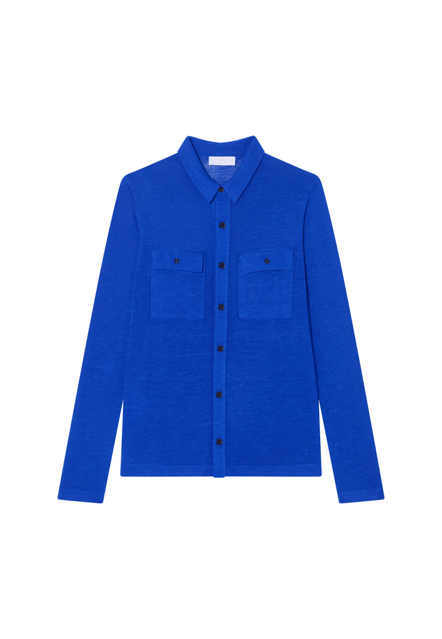 Flamed linen button-down shirt - Randy