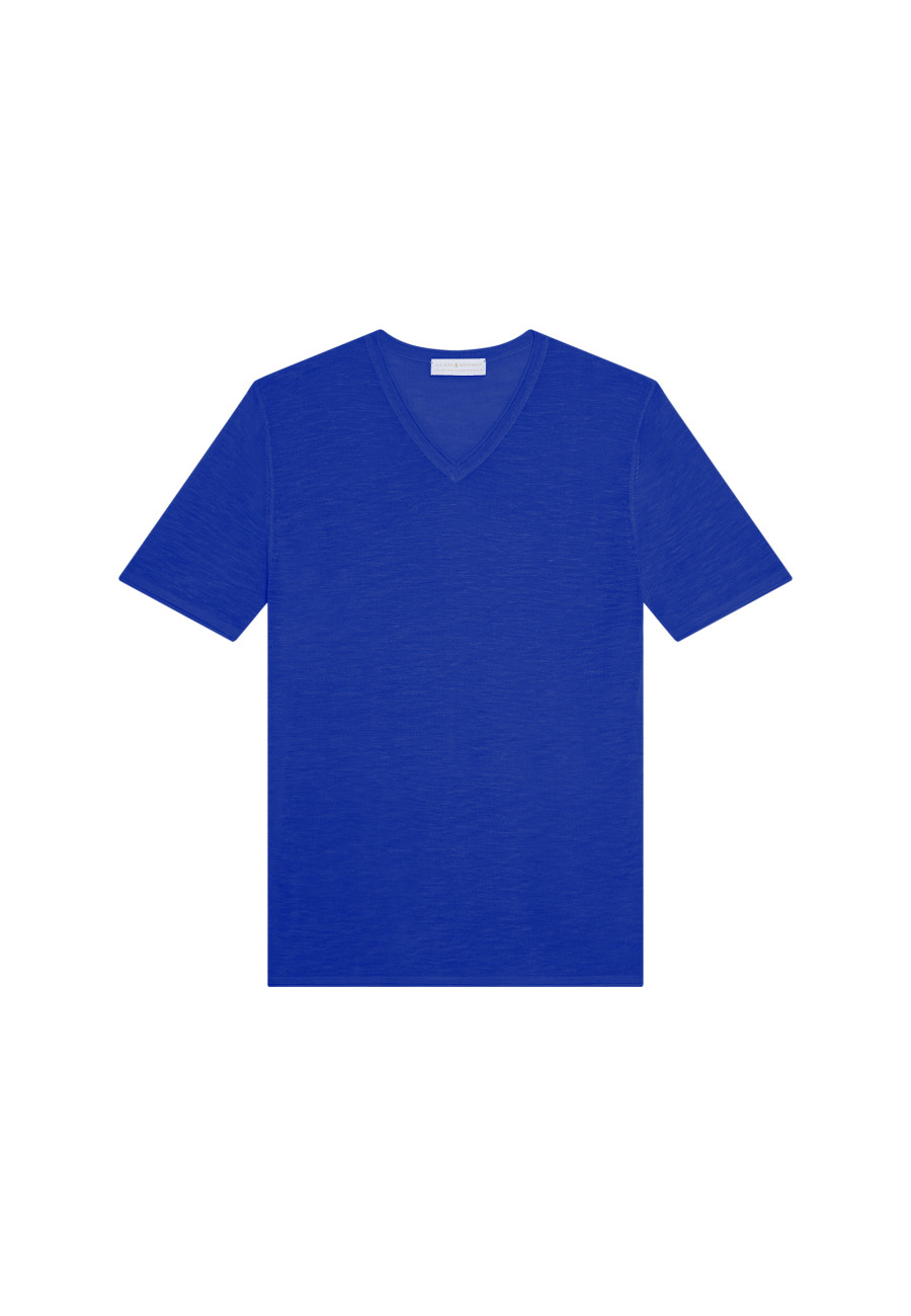 T-shirt col V en lin flammé - Reuben