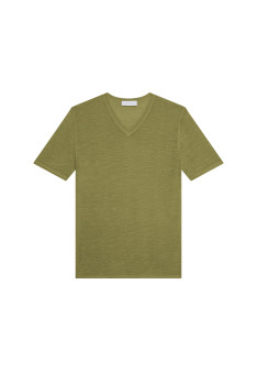 Slub linen V-neck T-shirt - Reuben