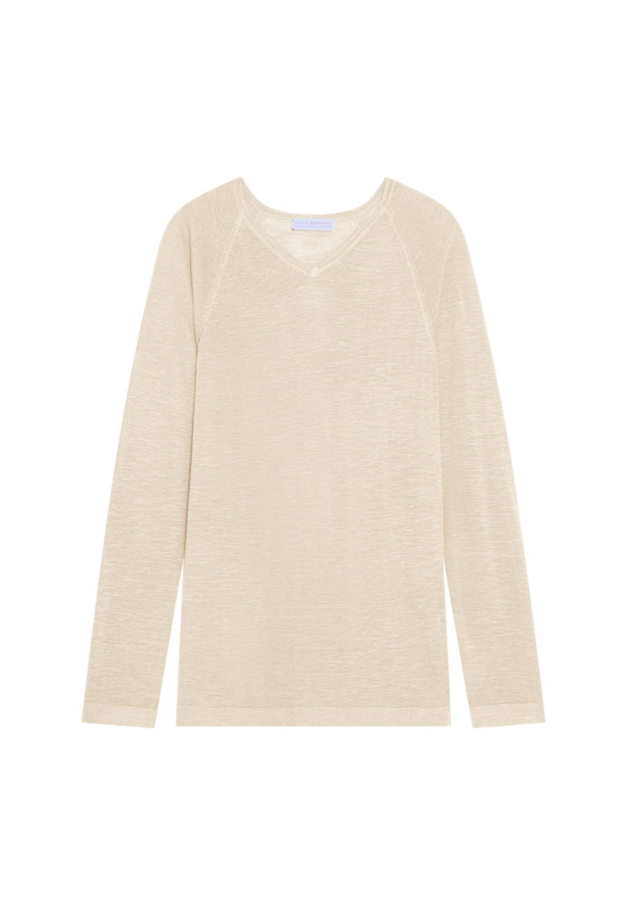 Slub linen t-shirt with raglan sleeves - Damon