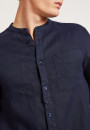 Chemise en lin col tunisien - Dean 8040 marine - 05 Bleu marine