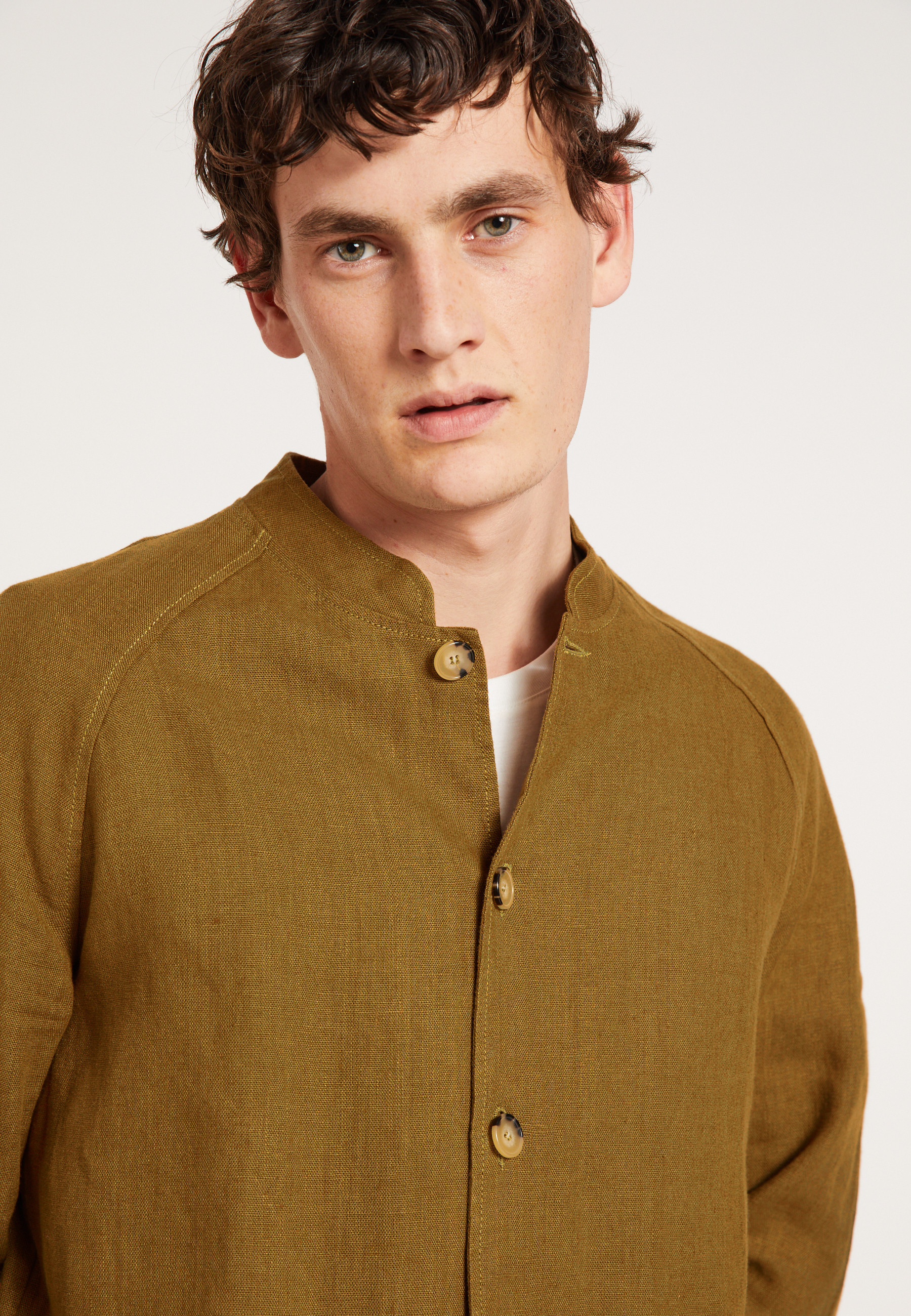 Veste boutonnée en lin avec poches - Dallas 8032 bronze - 46 Marron clair