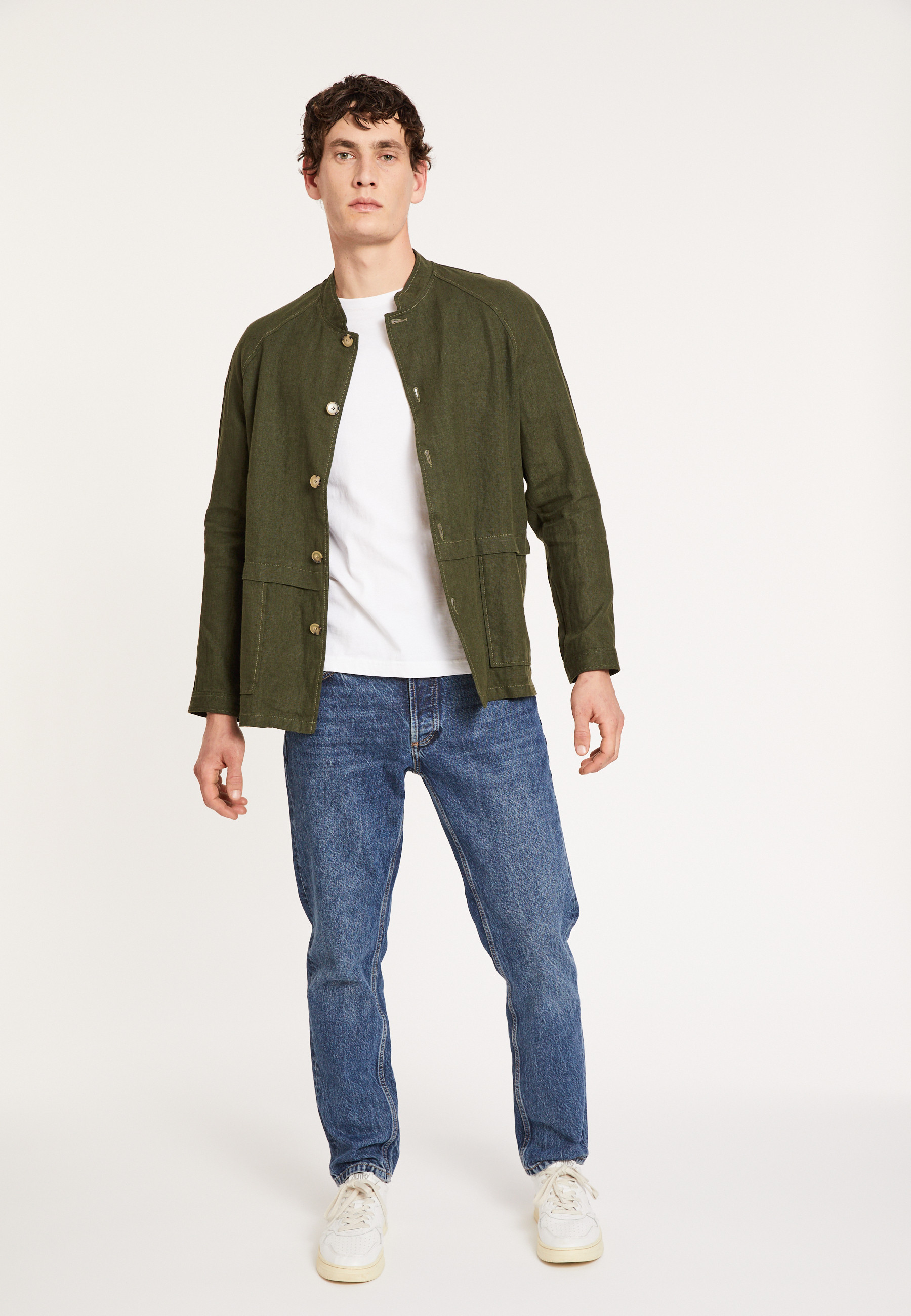 Veste boutonnée en lin avec poches - Dallas 8051cactus - 83 Kaki 