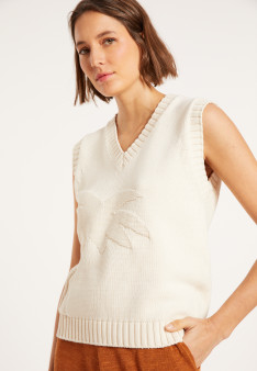 Sleeveless V-neck cotton sweater - Manon