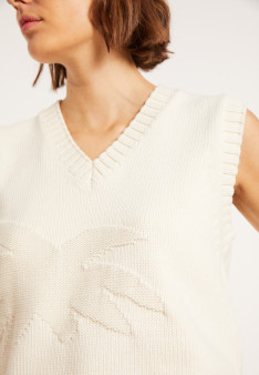 Sleeveless V-neck cotton sweater - Manon