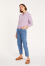 Long sleeve polo shirt in brushed cotton - Melvina