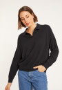 Long sleeve polo shirt in brushed cotton - Melvina