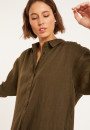 Long dress with polo neck in linen - Valerie