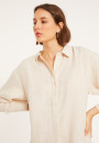 Long dress with polo neck in linen - Valerie