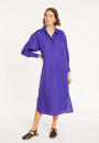 Long dress with polo neck in linen - Valerie