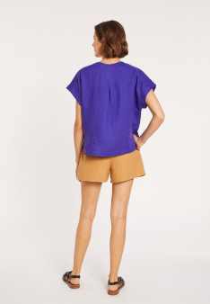 Short sleeve linen blouse - Virginie