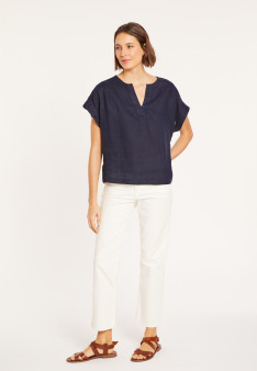 Short sleeve linen blouse - Virginie