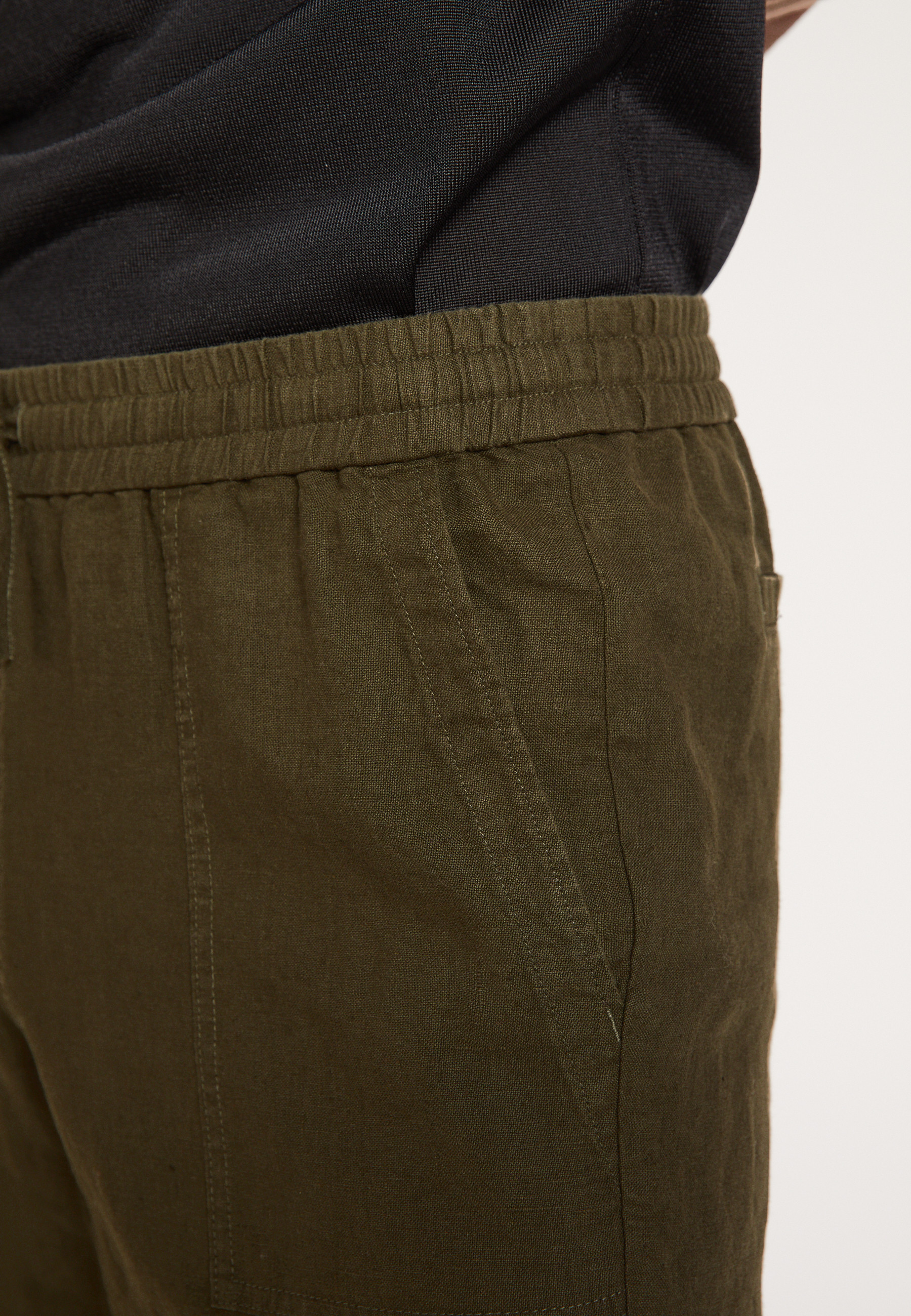 Short à poches en lin - Diego 8051 cactus - 83 Kaki