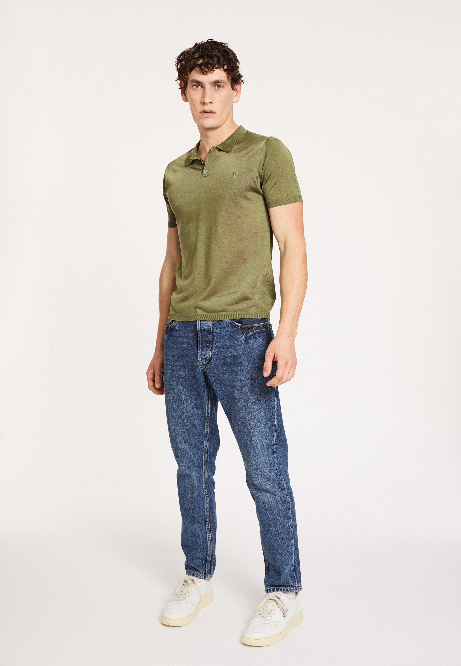 Polo manches courtes en Fil Lumière - Babar 8051 cactus - 83 Kaki