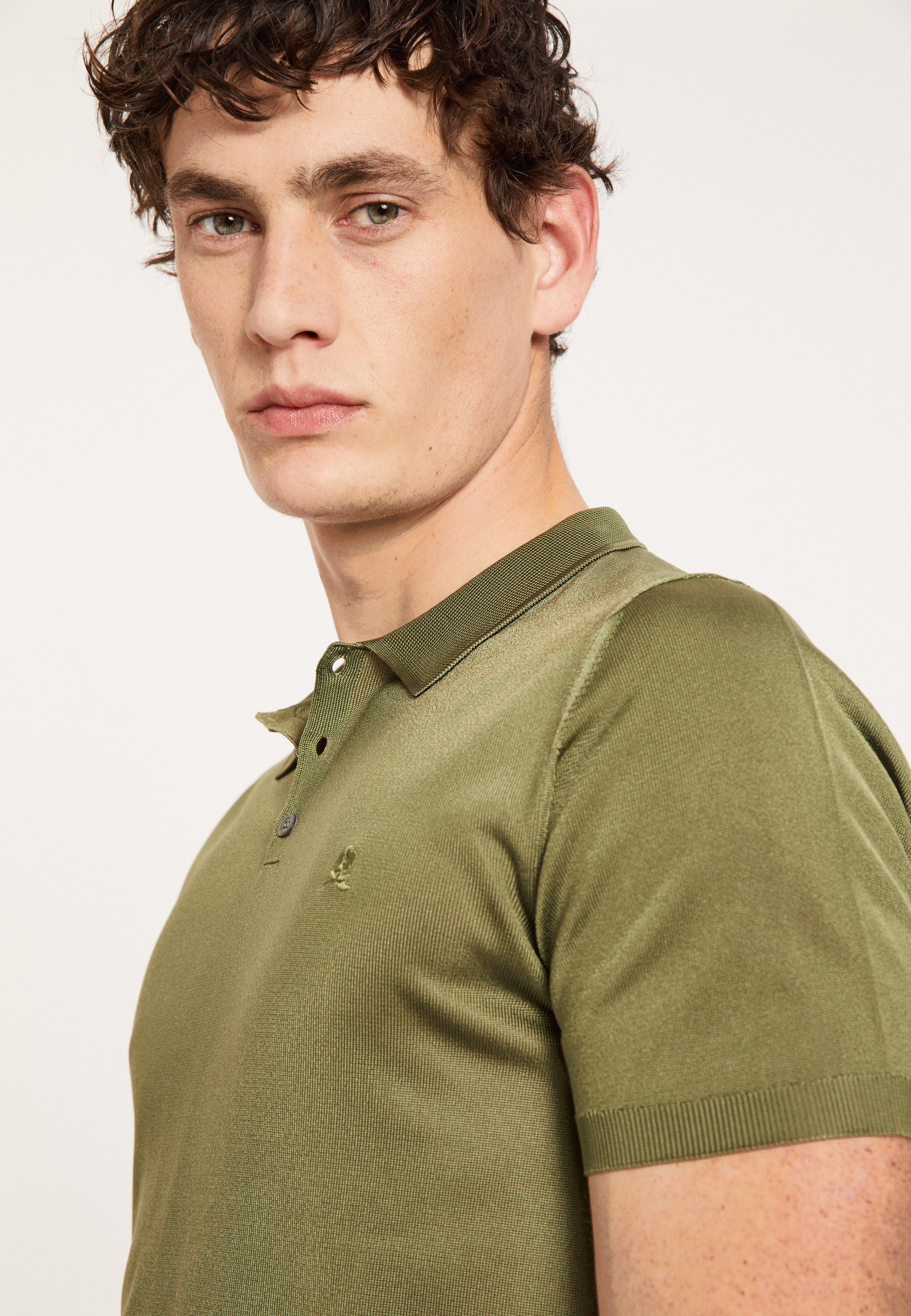 Polo manches courtes en Fil Lumière - Babar 8051 cactus - 83 Kaki