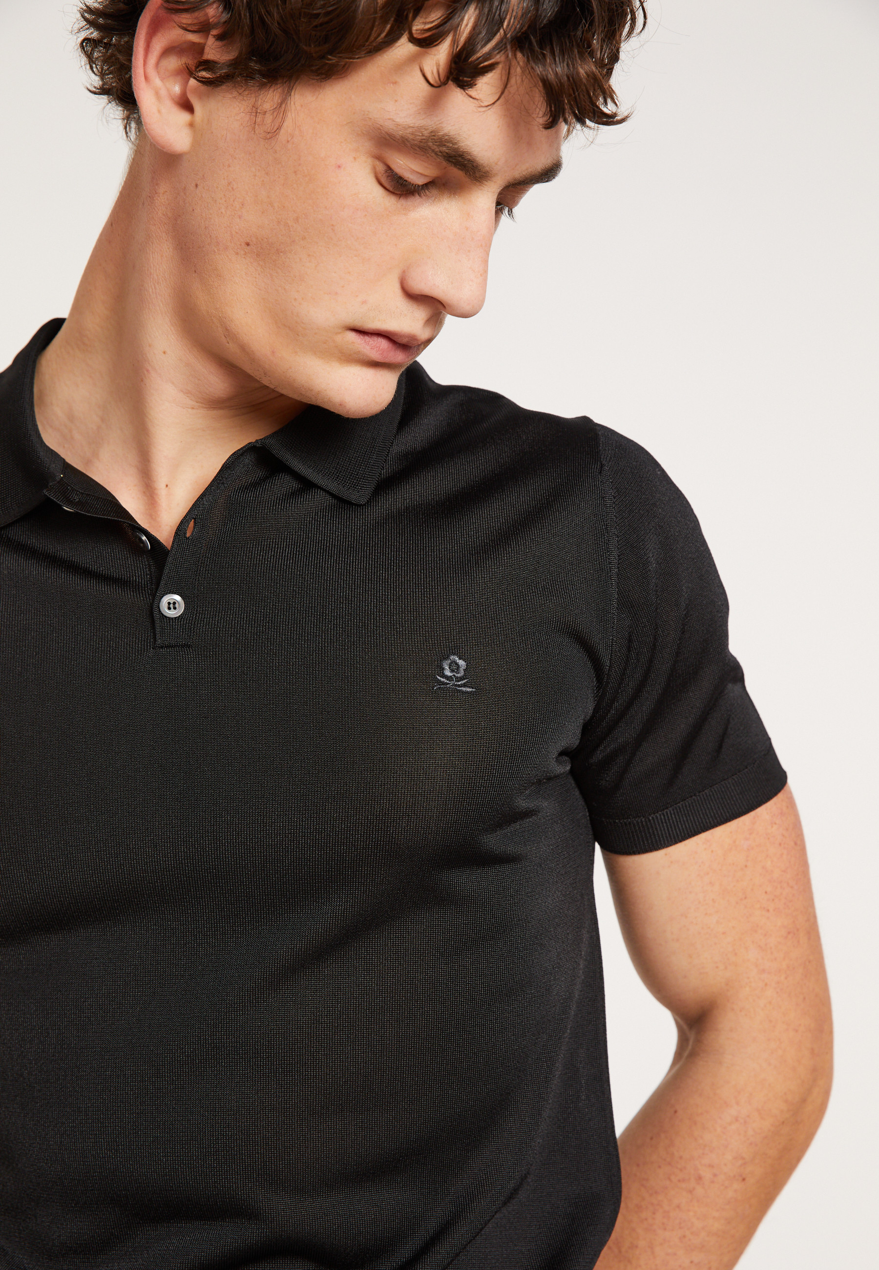 Polo manches courtes en Fil Lumière - Babar 8010 noir - 01 Noir
