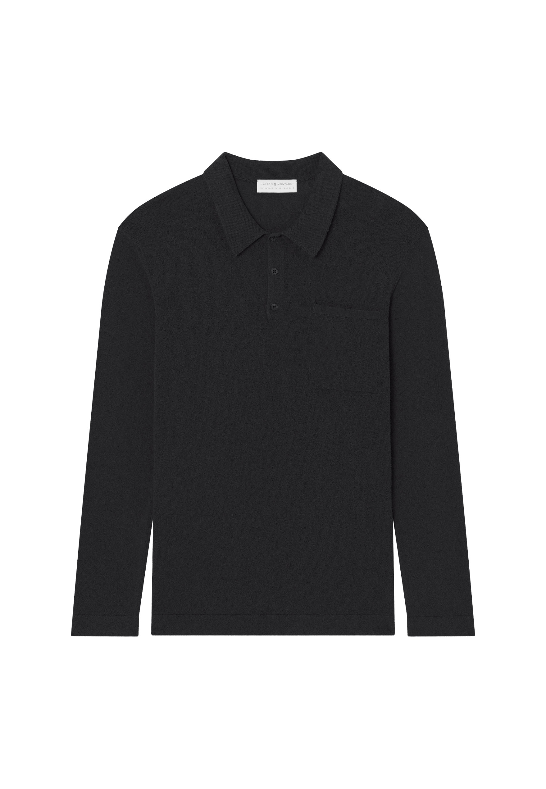 Polo manches longues en coton brossé - Donovan