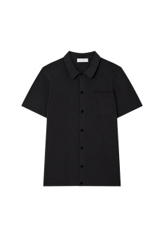 Chemise manches courtes en coton brossé - Dominique