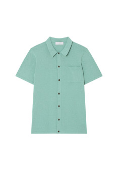 Chemise manches courtes en coton brossé - Dominique