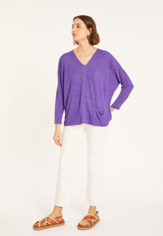 T-shirt ample en lin flammé - Balou 8090 iris - 17 Violet