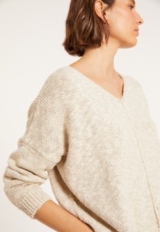 Loose cotton and linen jumper - Thalie