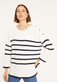 Striped organic cotton sweater - Mevo