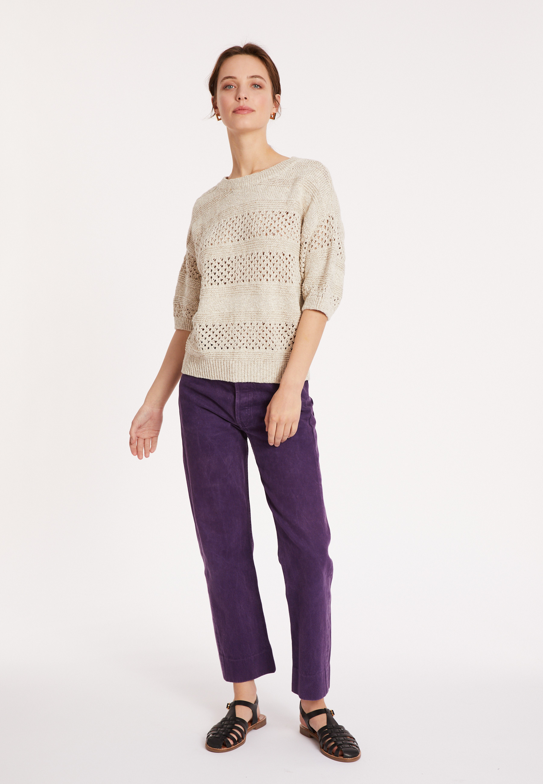 Openwork vest in cotton and linen - Maylisse