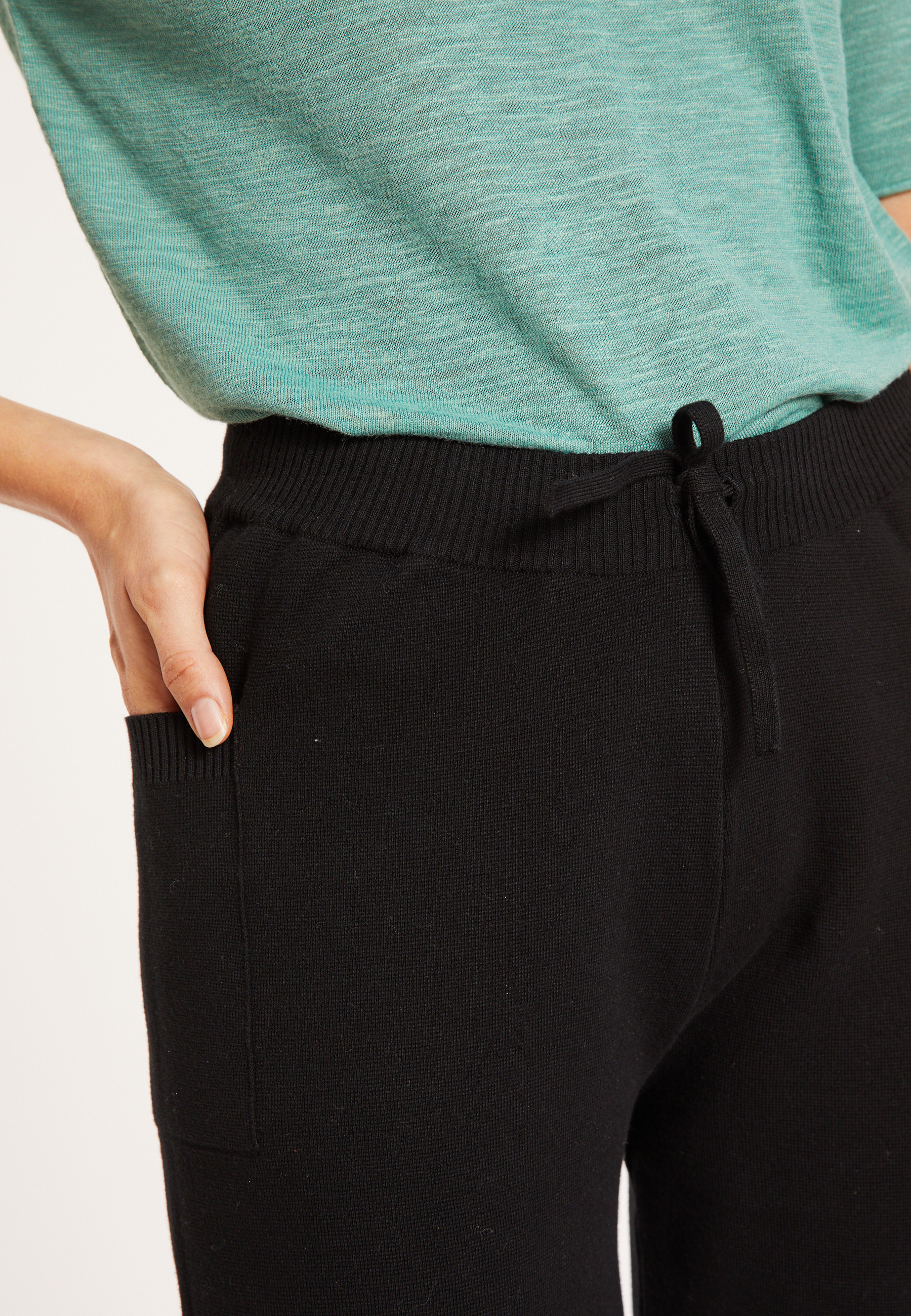 Pantalon à poches en coton - Mederise 8010 - 01 Noir