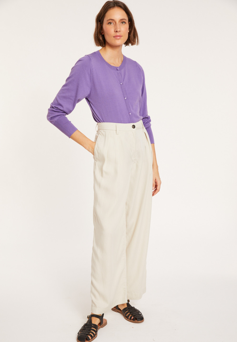 Cotton round neck cardigan - Manel