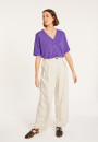 T-shirt boutonné en lin flammé - Maddie 8090 iris - 17 Violet