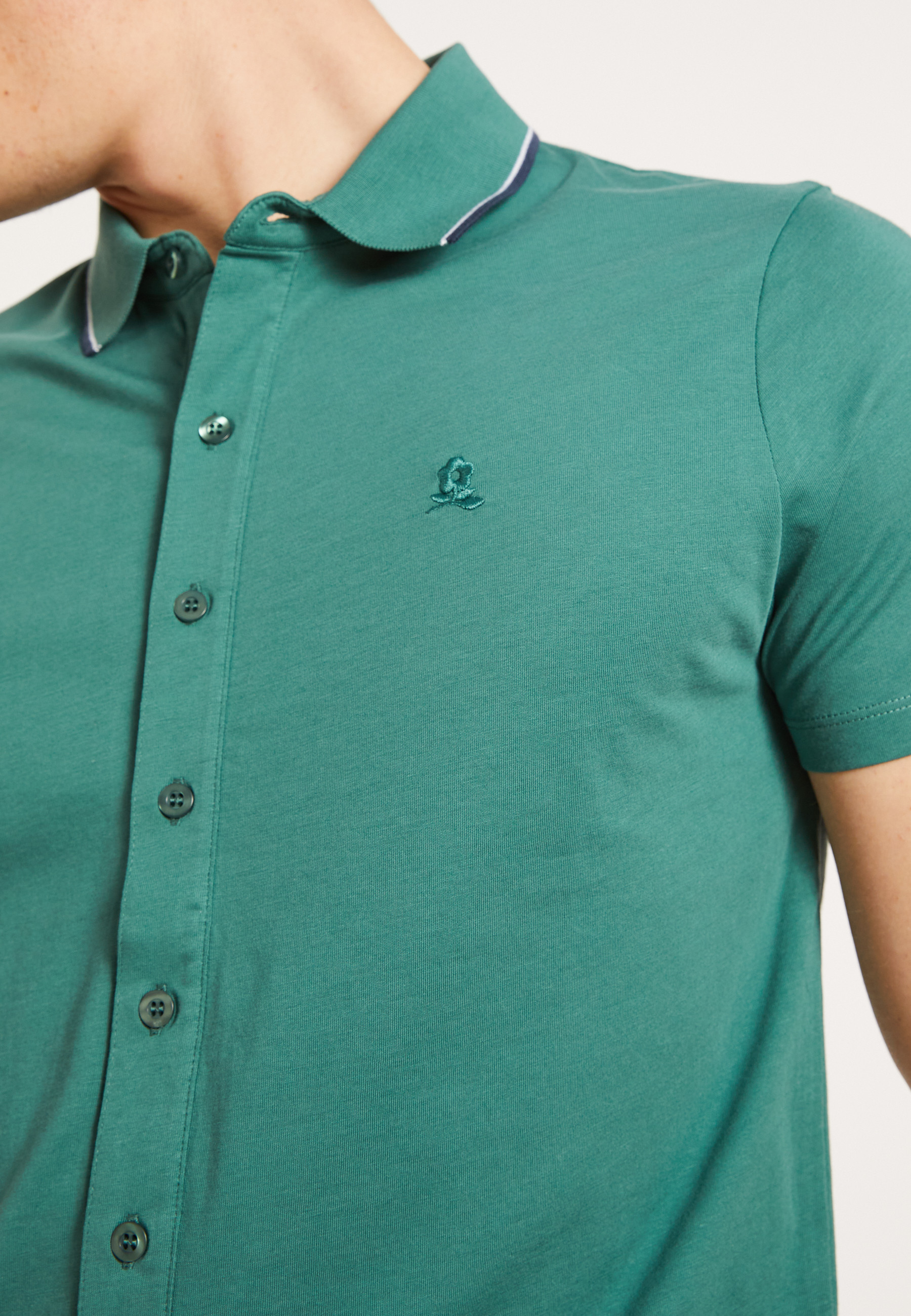 Short-sleeved cotton jersey shirt - Baccara