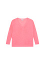 Oversized v-neck flamed linen t-shirt - Beja