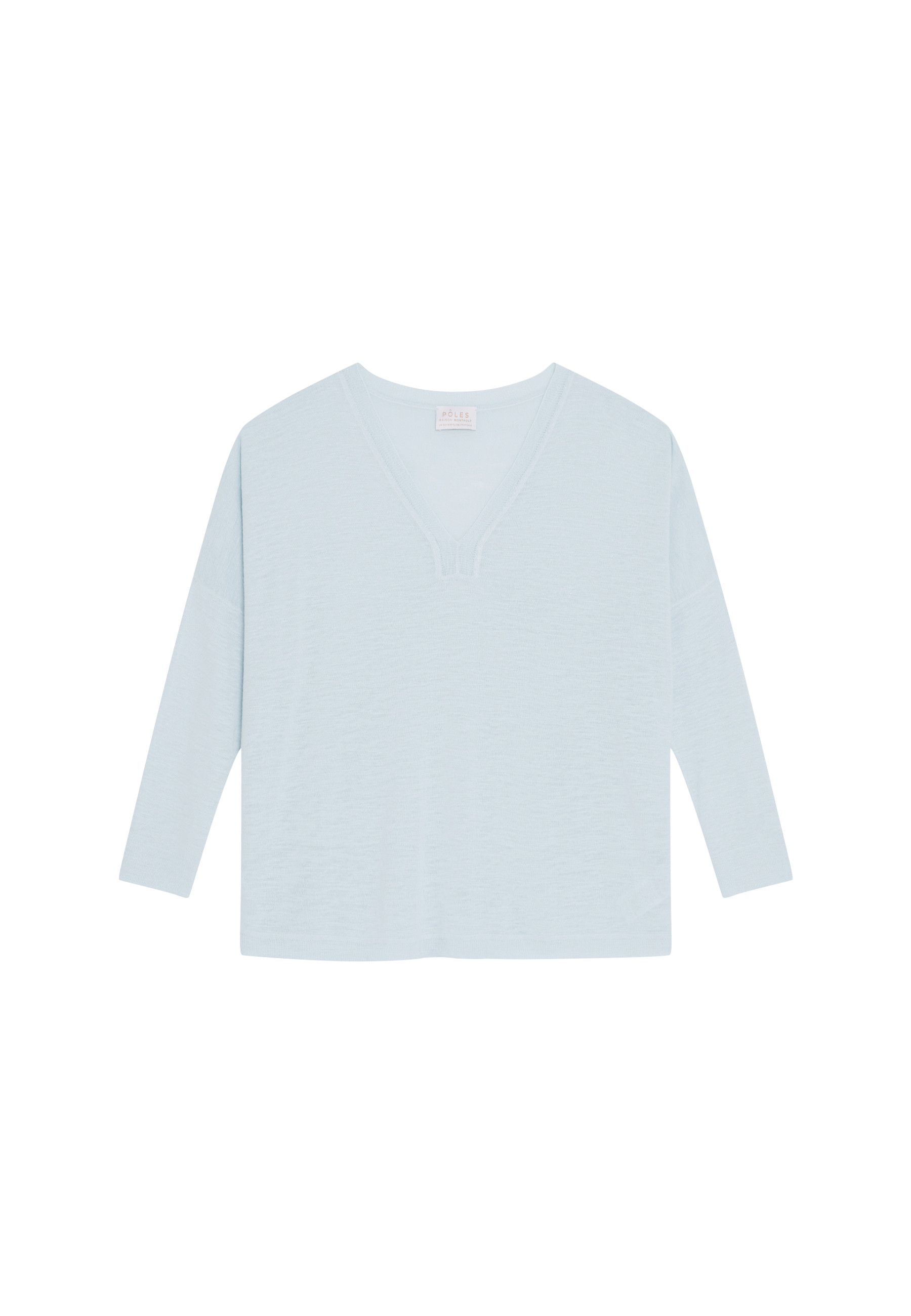 Oversized v-neck flamed linen t-shirt - Beja