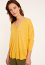 T-shirt oversize col v en lin flammé - Beja 8060 ambre - 08 Jaune