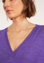 Oversized v-neck flamed linen t-shirt - Beja