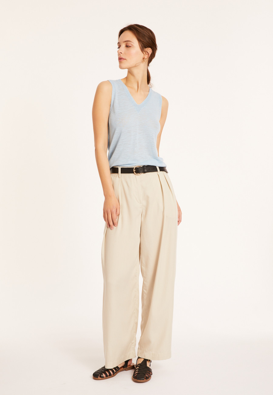 Slub linen tank top - Tahiti