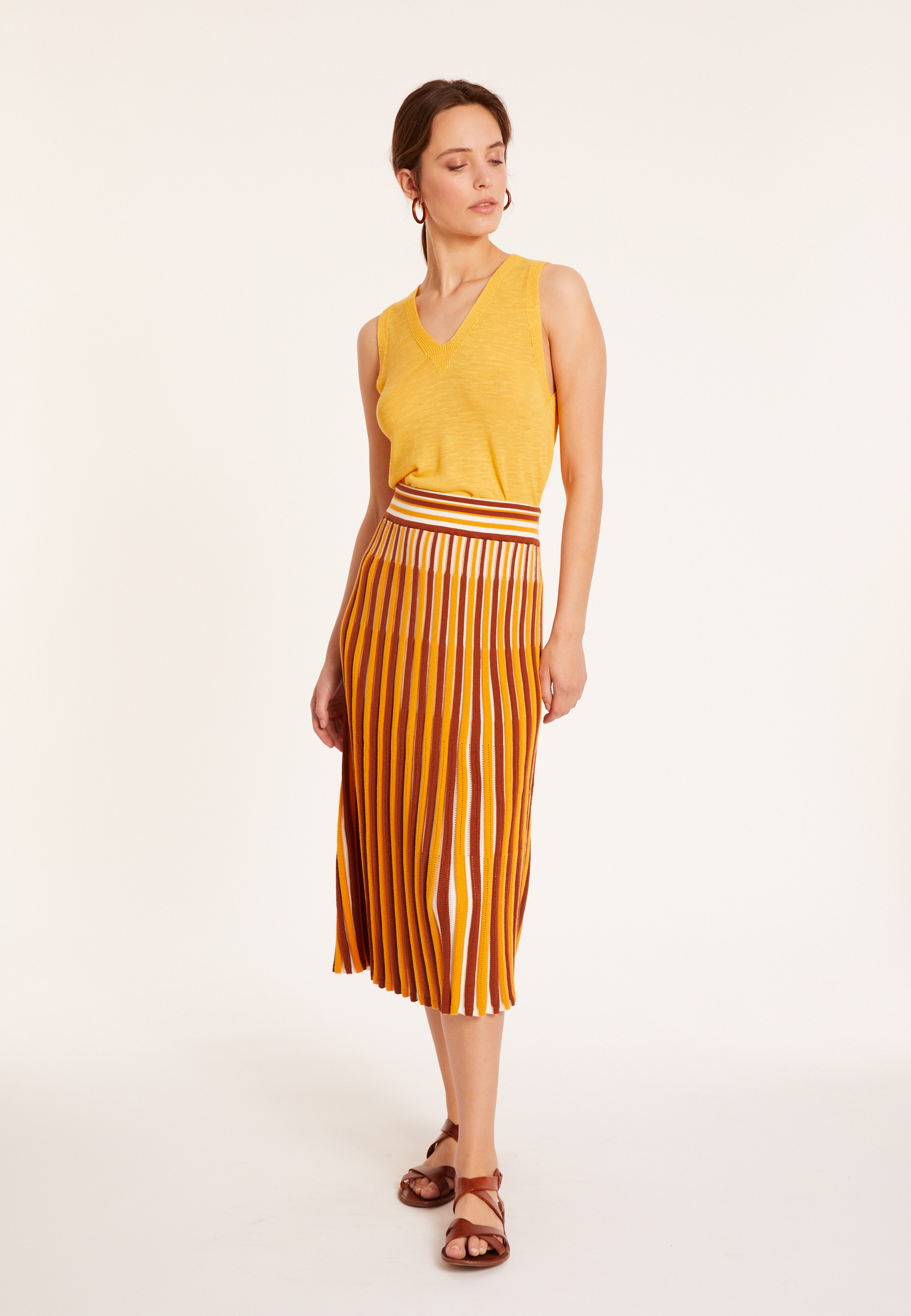Slub linen tank top - Tahiti