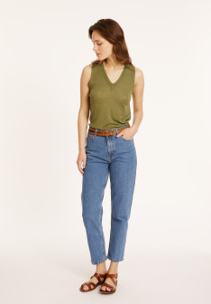 Slub linen tank top - Tahiti