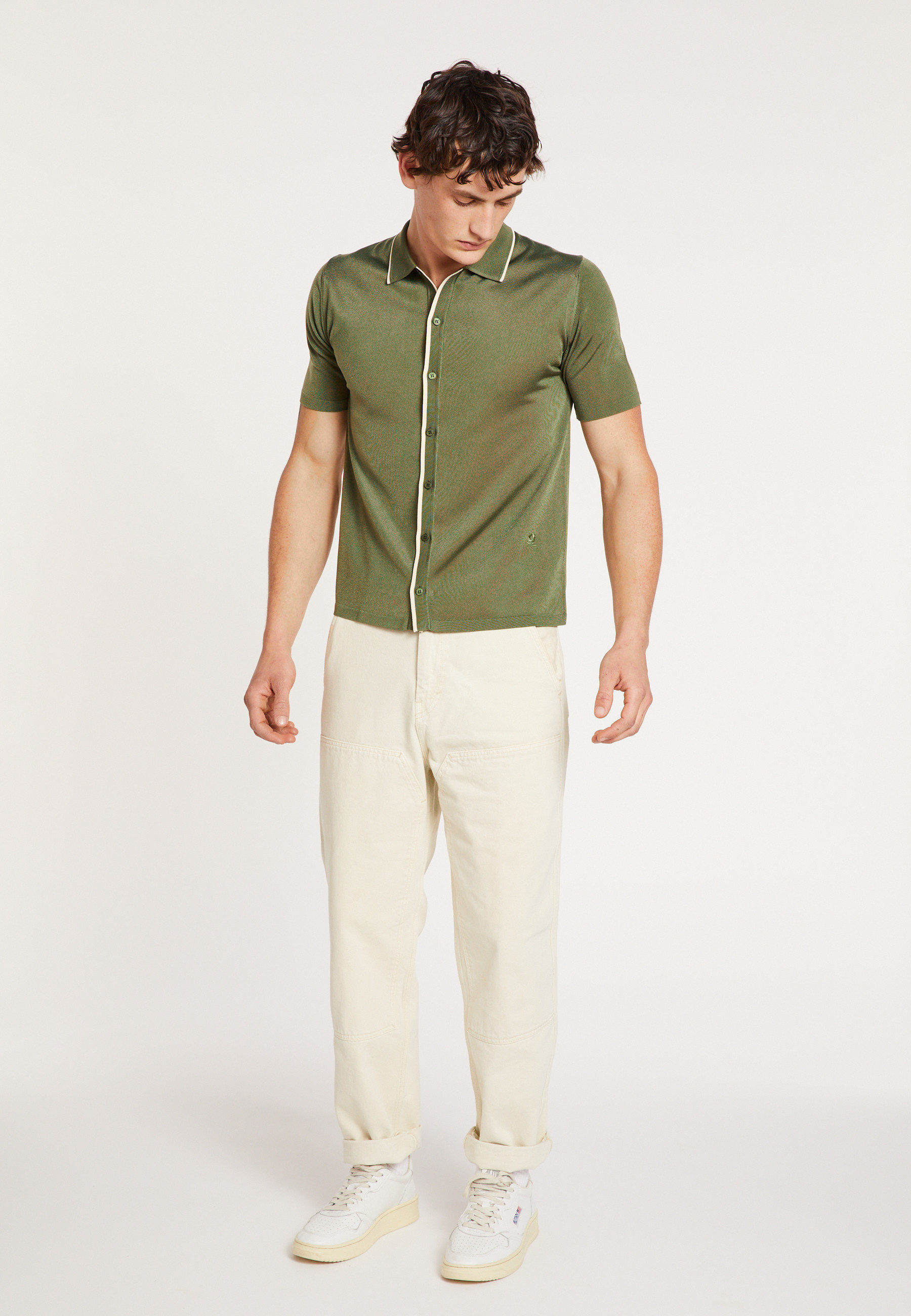 Chemise manches courtes en Fil lumière - Roman 8182 - 83 Kaki